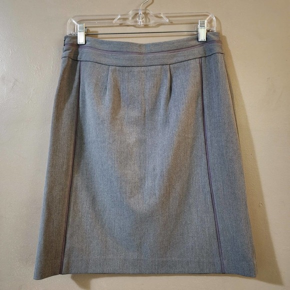 Grace Elements Womens A-Line Skirt Size 6P Petite Gray Career Stretch Knee - Picture 7 of 7